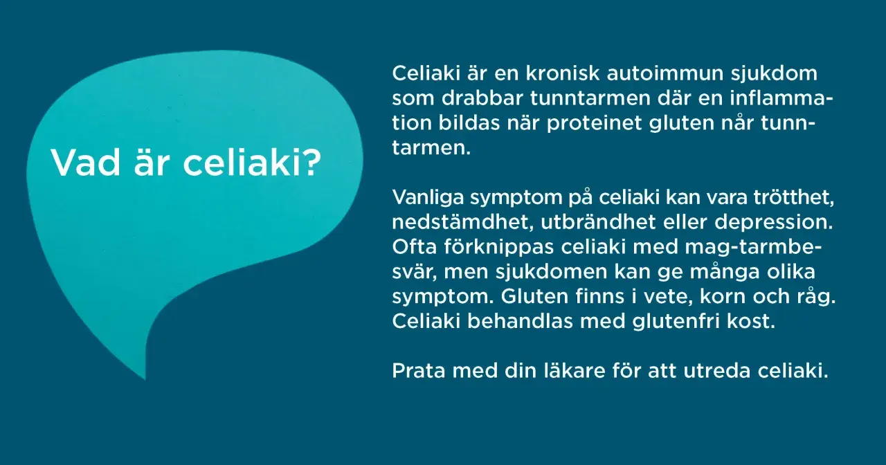 Information om celiaki, en autoimmun sjukdom som kräver glutenintolerans mat. Lär dig mer om symtom och behandling.