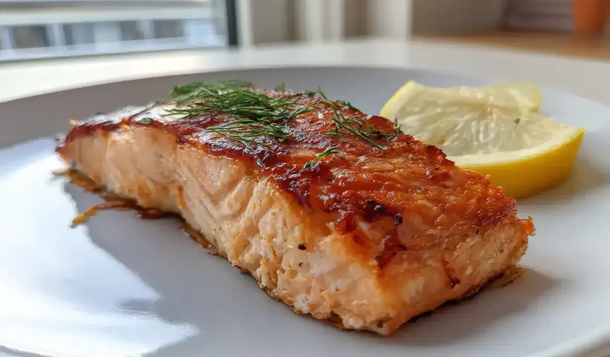 Saftig lax i airfryer, perfekt tillagad med dill och citron. Enkel och god middag!