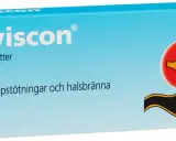 Gaviscon-förpackning med bild av en mage som visar sura uppstötningar. Lindrar sur mage och halsbränna.