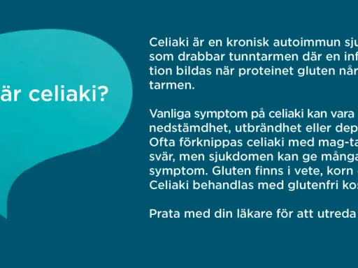 Information om celiaki, en autoimmun sjukdom som kräver glutenintolerans mat. Lär dig mer om symtom och behandling.