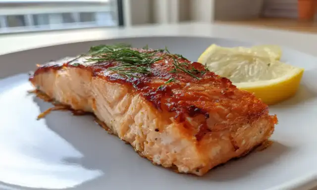 Saftig lax i airfryer, perfekt tillagad med dill och citron. Enkel och god middag!