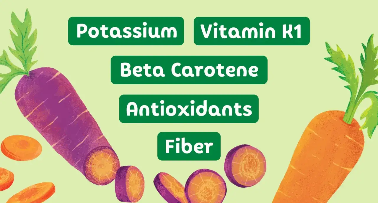 Mor&ouml;tter &auml;r fulla av nyttigheter som kalium, vitamin K1, betakaroten, antioxidanter och fiber.